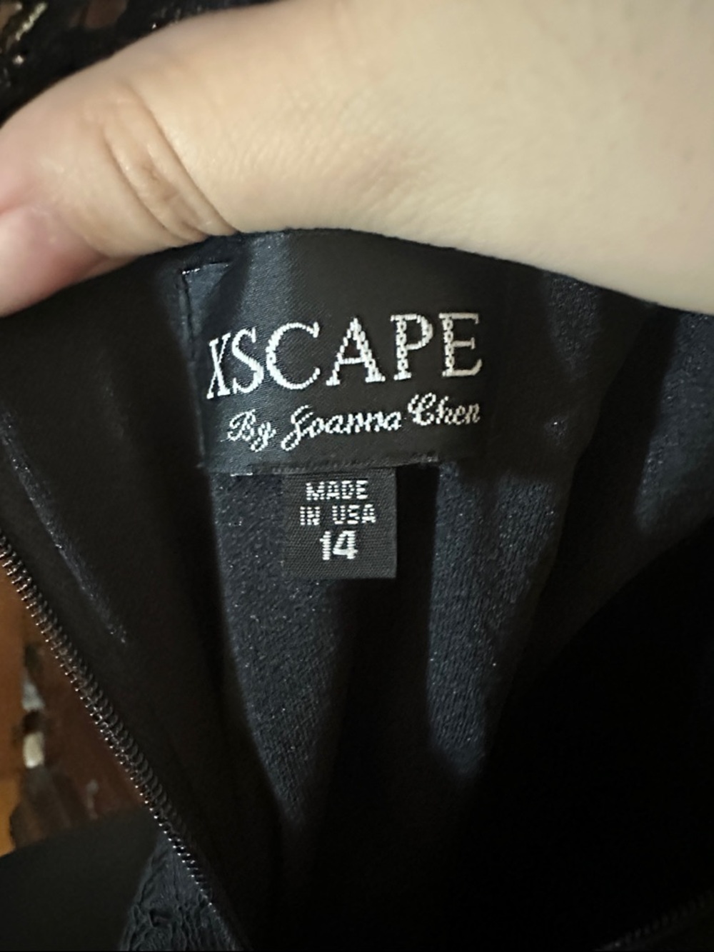 Xscape Black Lace Cocktail Dress with Satin Waistband - Picture 2 of 5